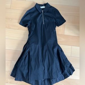 A.L.C collared black cotton poplin dress S 6